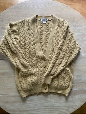 Cable-Knit Button Cardigan